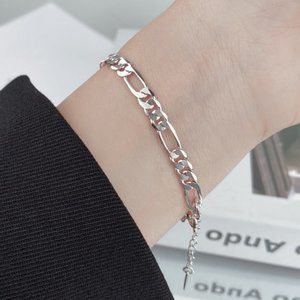 #NEW 925 Sterling Silver Link Chain Bracelet